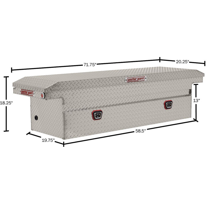 Weather Guard Aluminum Full Low Profile Saddle Box, Clear, 72" x 20" x 18", 11 CU FT - 121-0-04