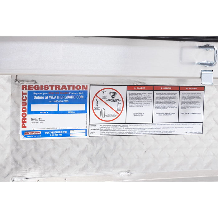 Weather Guard Aluminum Full Deep Saddle Box, Clear, 72" x 20" x 24", 15 CU FT - 123-0-04