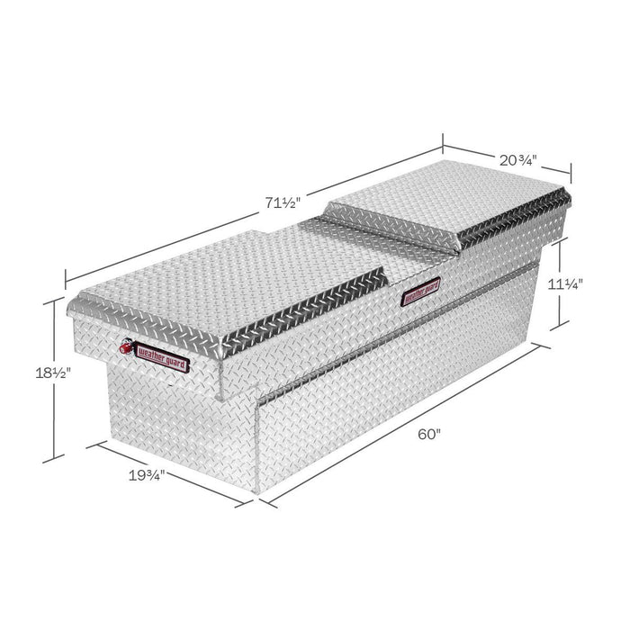 Weather Guard Aluminum Full-Size Standard Gull Wing Box, Clear, 72" x 20.75" x 19.2", 11.3 CU FT - 124-0-04