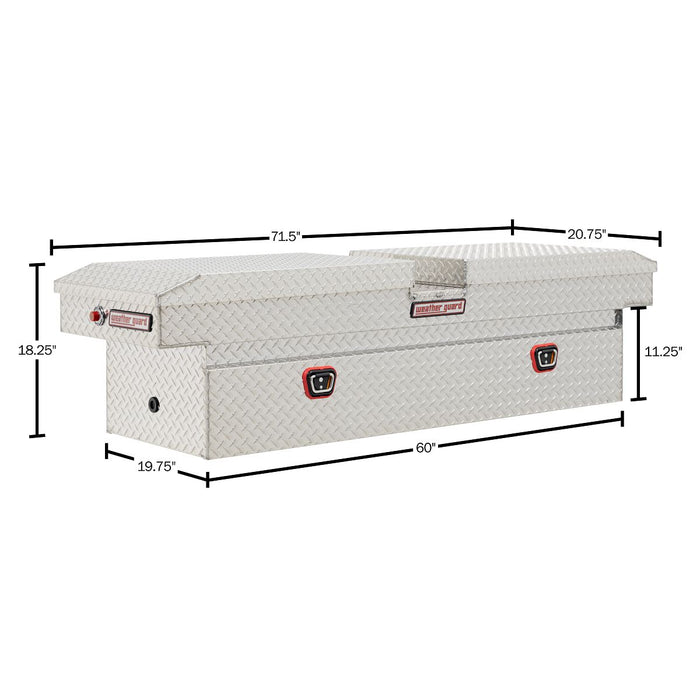 Weather Guard Aluminum Full-Size Standard Gull Wing Box, Clear, 72" x 20.75" x 19.2", 11.3 CU FT - 124-0-04