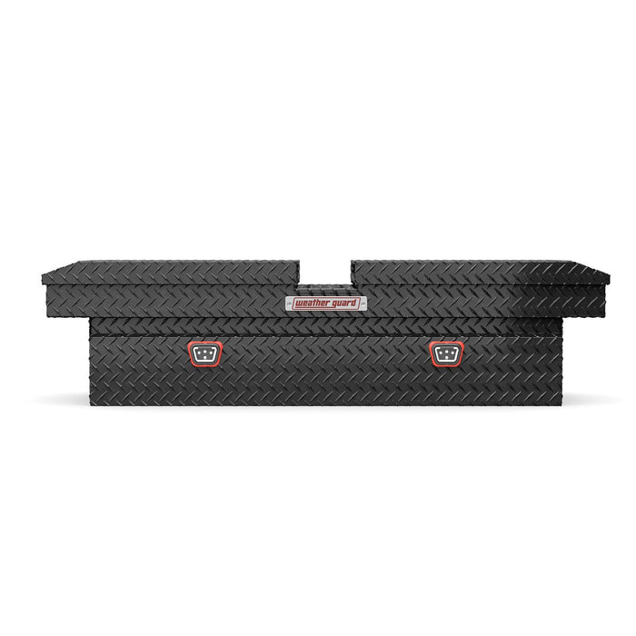 Weather Guard Aluminum Full-Size Standard Gull Wing Box, Gloss Black, 72" x 20.75" x 19.2", 11.3 CU FT - 124-5-04