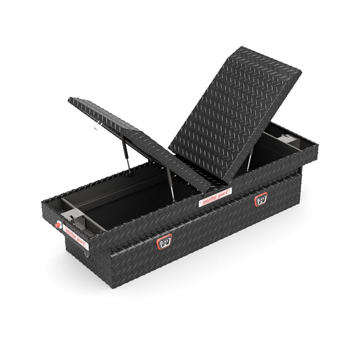 Weather Guard Aluminum Full-Size Standard Gull Wing Box, Gloss Black, 72" x 20.75" x 19.2", 11.3 CU FT - 124-5-04