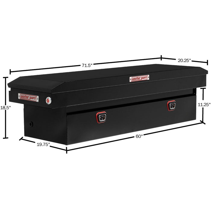 Weather Guard Steel Full-Size Standard Saddle Box, Gloss Black, 70" x 20" x 18", 11 CU FT - 126-5-04