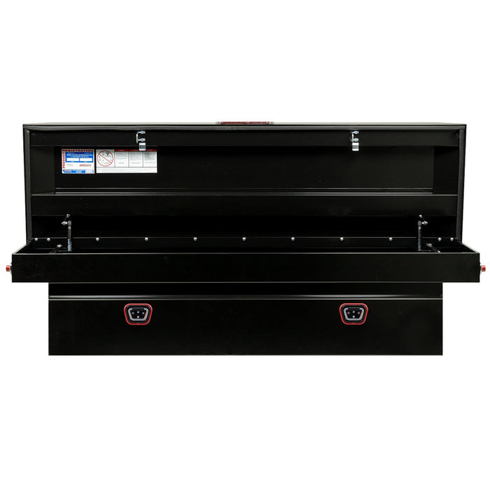Weather Guard Steel Full-Size Standard Saddle Box, Gloss Black, 70" x 20" x 18", 11 CU FT - 126-5-04