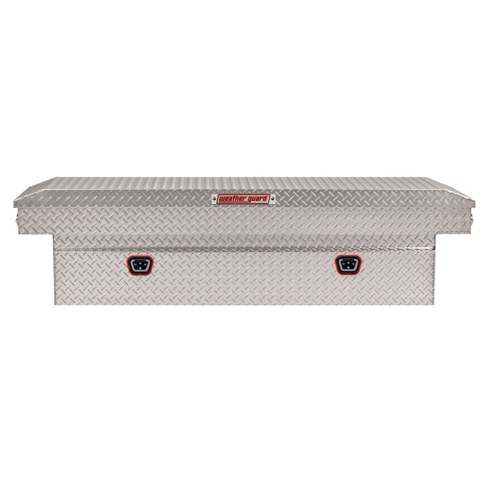 Weather Guard Aluminum Full-Size Standard Saddle Box, Clear, 70" x 20" x 18", 11 CU FT - 127-0-04