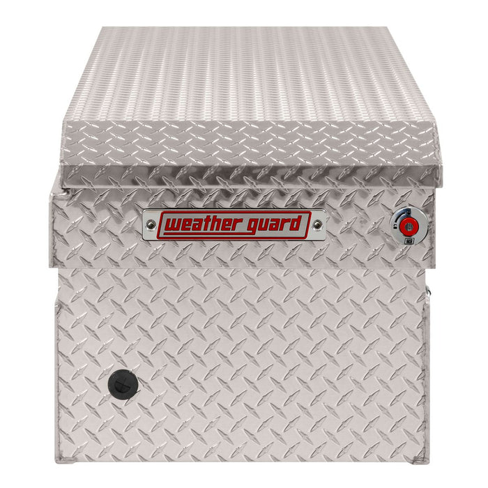 Weather Guard Aluminum Full-Size Standard Saddle Box, Clear, 70" x 20" x 18", 11 CU FT - 127-0-04
