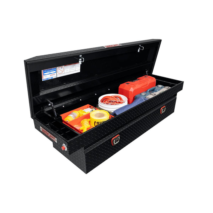 Weather Guard Aluminum Full-Size Standard Saddle Box, Gloss Black, 70" x 20" x 18", 11 CU FT - 127-5-04