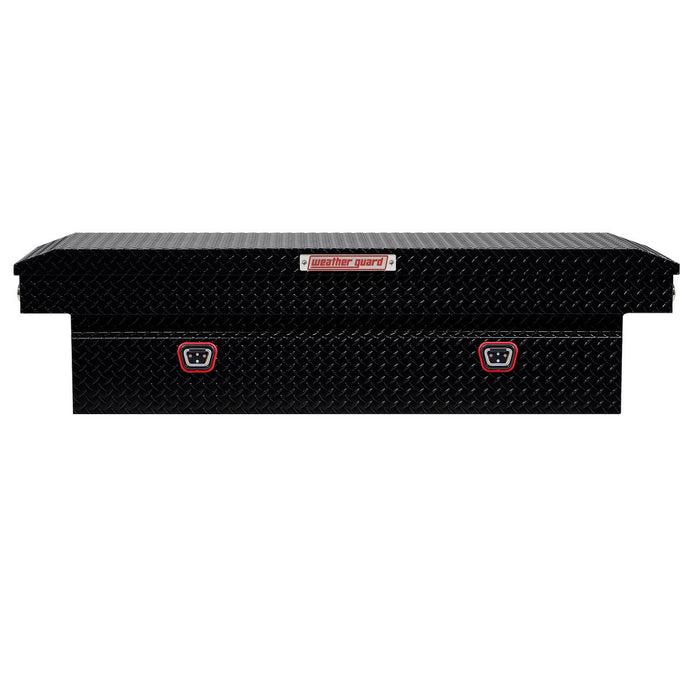 Weather Guard Aluminum Full-Size Standard Saddle Box, Gloss Black, 70" x 20" x 18", 11 CU FT - 127-5-04