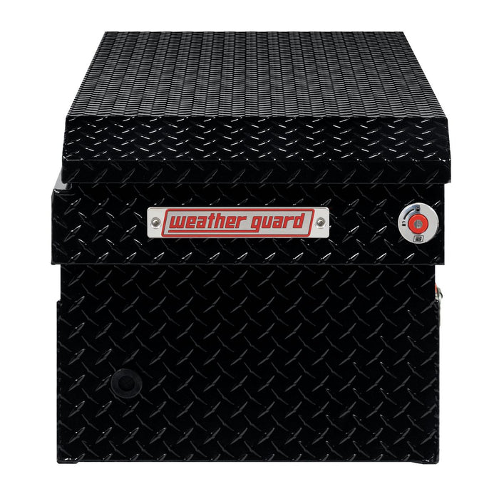 Weather Guard Aluminum Full-Size Standard Saddle Box, Gloss Black, 70" x 20" x 18", 11 CU FT - 127-5-04