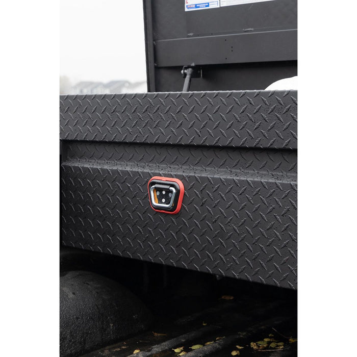 Weather Guard Aluminum Full-Size Standard Saddle Box, Textured Matte Black, 70" x 20" x 18", 11 CU FT - 127-52-04