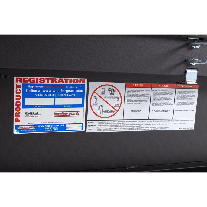 Weather Guard Aluminum Full-Size Standard Saddle Box, Textured Matte Black, 70" x 20" x 18", 11 CU FT - 127-52-04