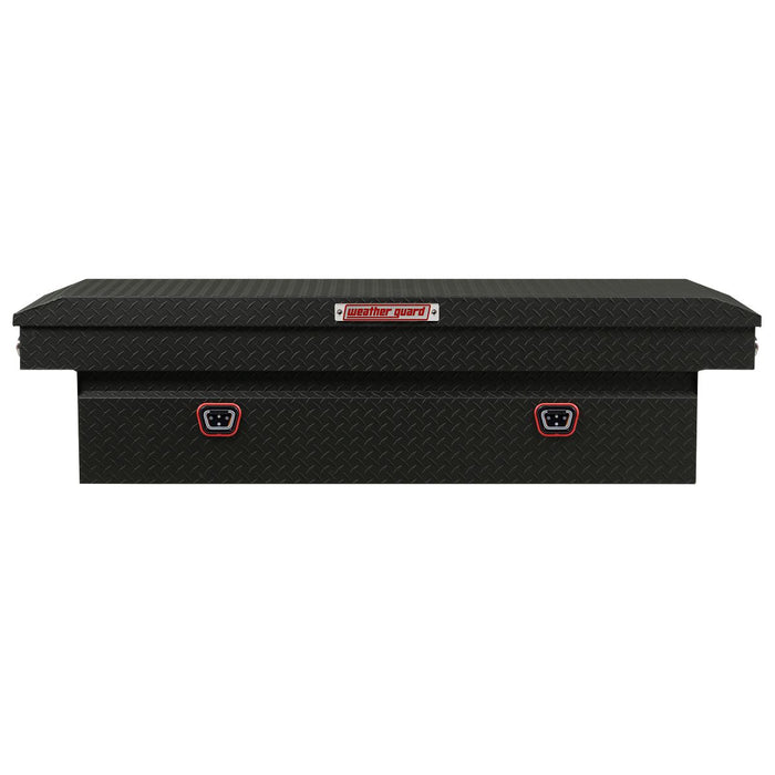 Weather Guard Aluminum Full-Size Standard Saddle Box, Textured Matte Black, 70" x 20" x 18", 11 CU FT - 127-52-04