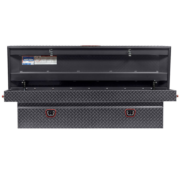 Weather Guard Aluminum Full-Size Standard Saddle Box, GunMetal Gray, 70" x 20" x 18", 11 CU FT - 127-6-04