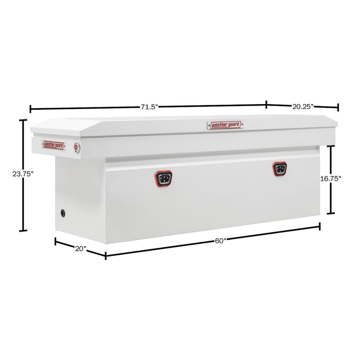 Weather Guard Steel Full Deep Saddle Box, White, 72" x 20" x 24", 15 CU FT - 128-3-04