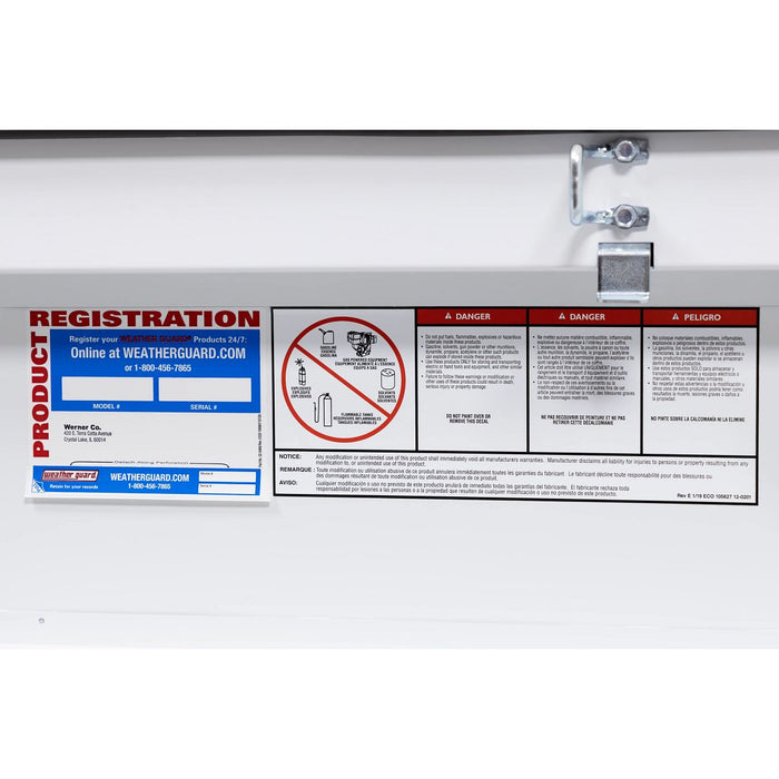 Weather Guard Steel Full Deep Saddle Box, White, 72" x 20" x 24", 15 CU FT - 128-3-04