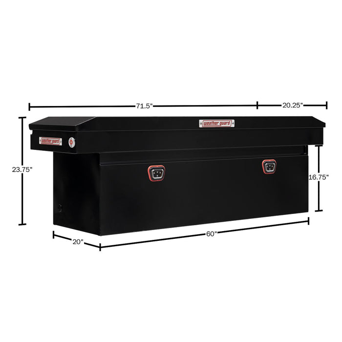 Weather Guard Steel Full Deep Saddle Box, Gloss Black, 72" x 20" x 24", 15 CU FT - 128-5-04