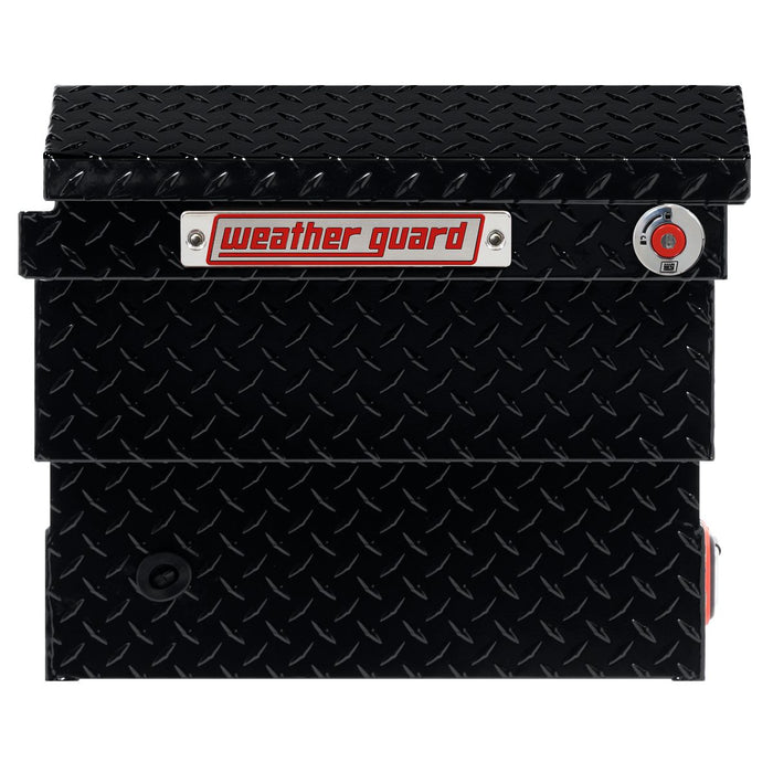 Weather Guard Aluminum Mid-Size Low-Profile Saddle Box, Gloss Black, 62.25" x 20.25" x 18.625", 8 CU FT - 131-5-04