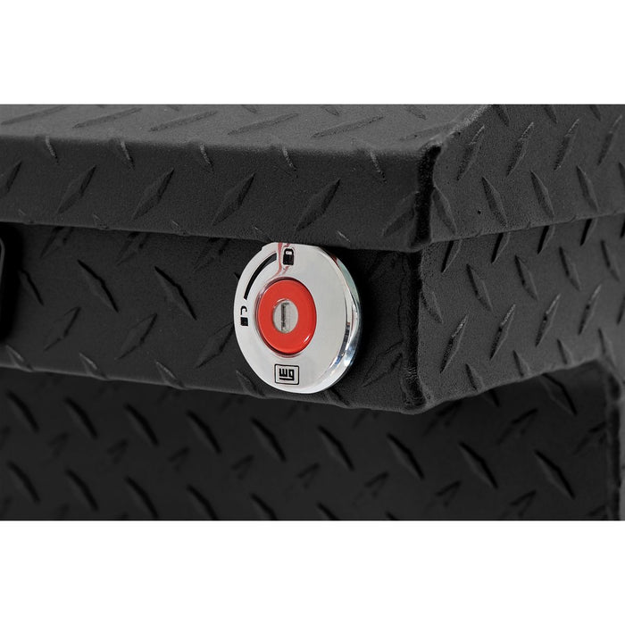 Weather Guard Aluminum Mid-Size Low-Profile Saddle Box, Textured Matte Black, 60" x 20" x 18", 8 CU FT - 131-52-04