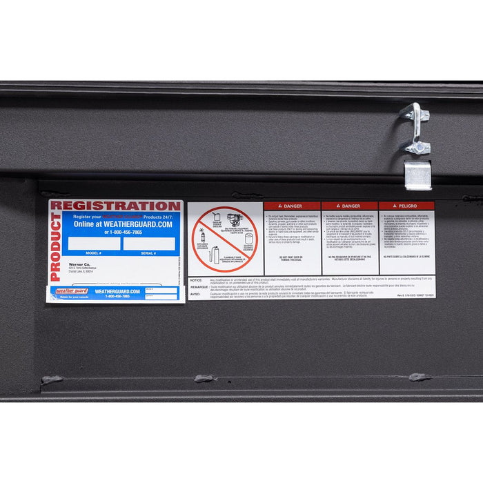 Weather Guard Aluminum Mid-Size Low-Profile Saddle Box, Textured Matte Black, 60" x 20" x 18", 8 CU FT - 131-52-04