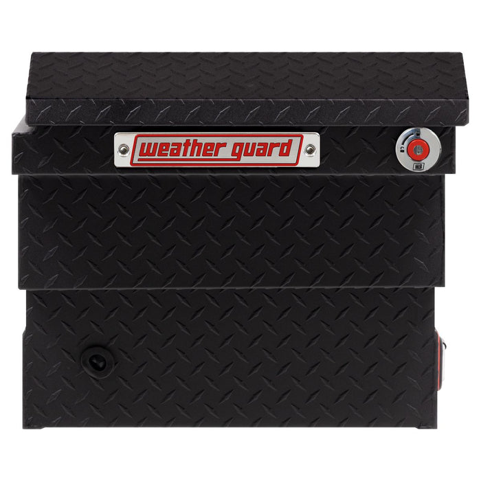 Weather Guard Aluminum Mid-Size Low-Profile Saddle Box, Textured Matte Black, 60" x 20" x 18", 8 CU FT - 131-52-04