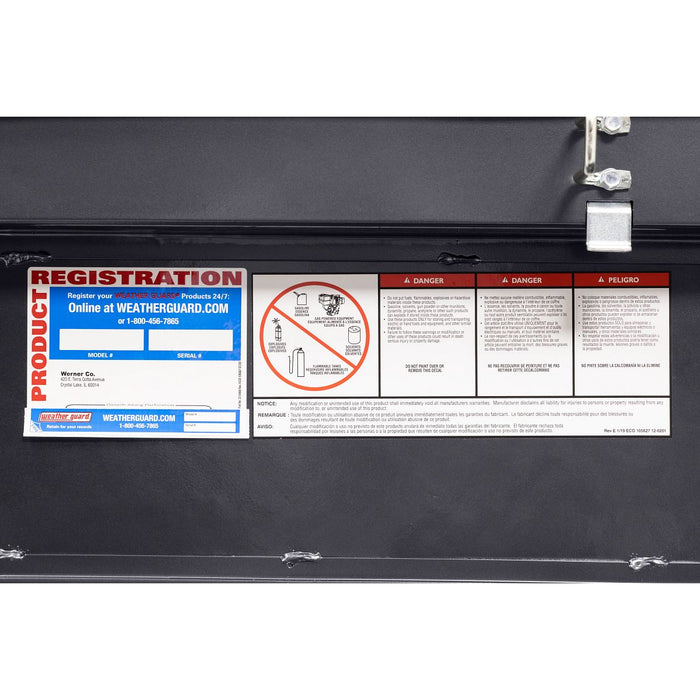 Weather Guard Aluminum Mid-Size Low-Profile Saddle Box, GunMetal Gray, 60" x 20" x 18", 8 CU FT - 131-6-04
