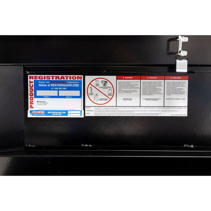 Weather Guard Aluminum Mid-Size Deep Saddle Box, Gloss Black, 62" x 20" x 18", 9 CU FT - 137-5-04