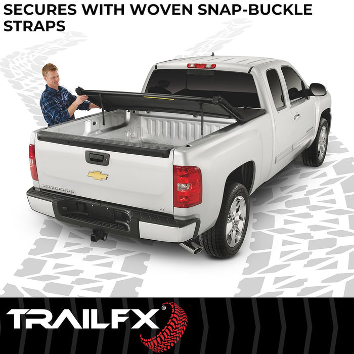 TrailFX Soft Folding Tonneau Cover For 19-26 Chevrolet/GMC Silverado/Sierra 1500 8' Bed - TFX1117