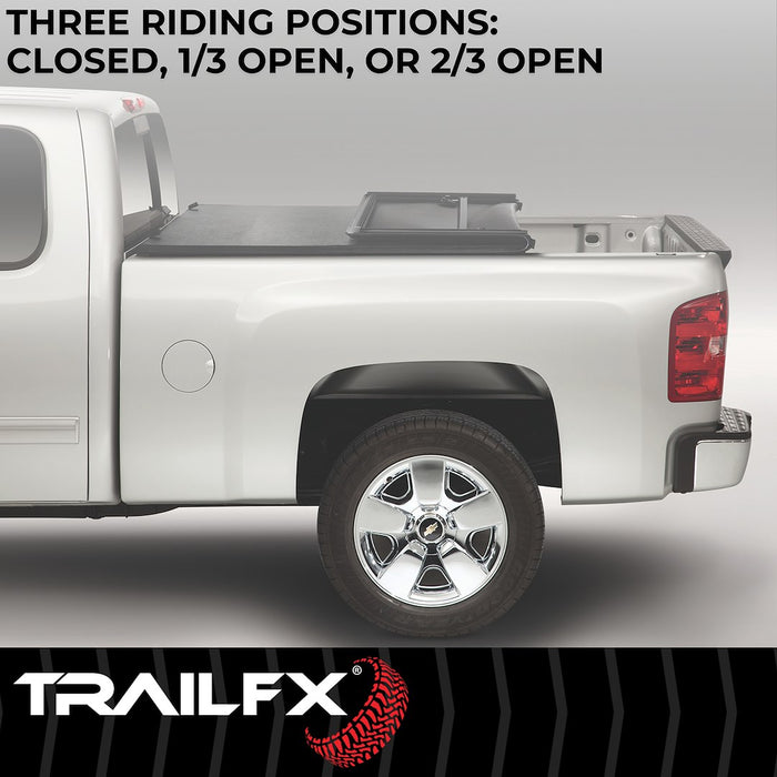 TrailFX Soft Folding Tonneau Cover For 19-26 Chevrolet/GMC Silverado/Sierra 1500 8' Bed - TFX1117