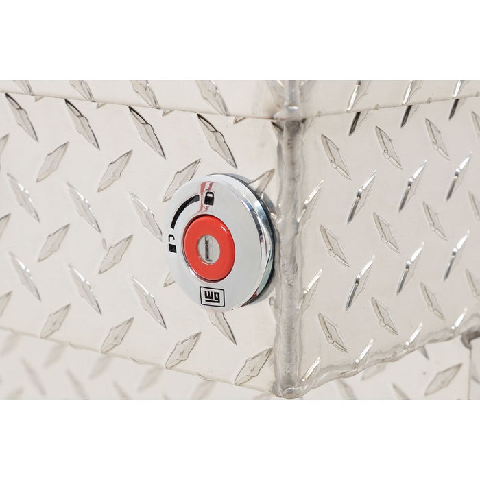 Weather Guard Aluminum Mid-Size Standard Saddle Box, Clear, 62" x 20" x 13", 7 CU FT - 154-0-04