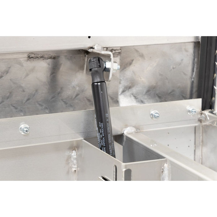 Weather Guard Aluminum Mid-Size Standard Saddle Box, Clear, 62" x 20" x 13", 7 CU FT - 154-0-04