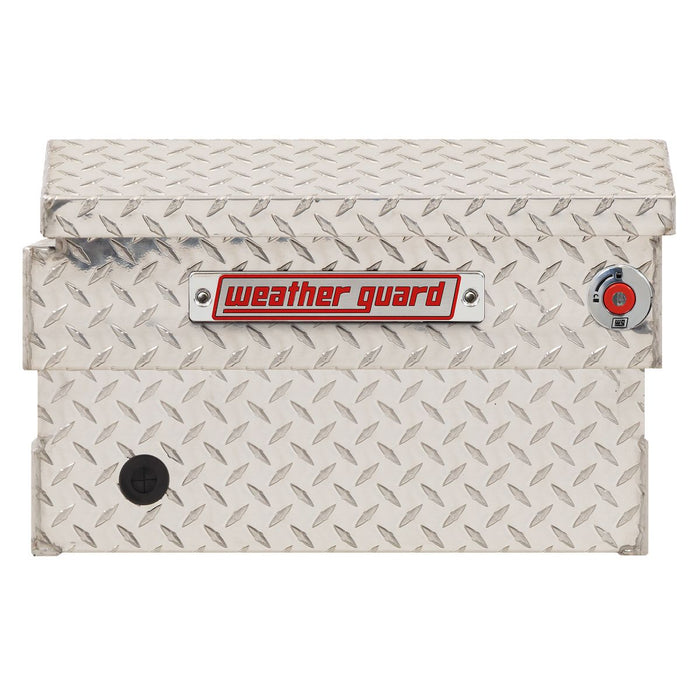 Weather Guard Aluminum Mid-Size Standard Saddle Box, Clear, 62" x 20" x 13", 7 CU FT - 154-0-04