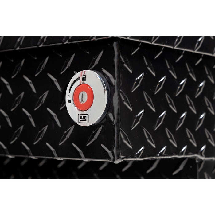 Weather Guard Aluminum Mid-Size Standard Saddle Box, Gloss Black, 62" x 20" x 13", 7 CU FT - 154-5-04