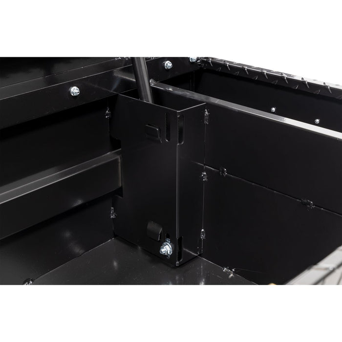 Weather Guard Aluminum Mid-Size Standard Saddle Box, Gloss Black, 62" x 20" x 13", 7 CU FT - 154-5-04