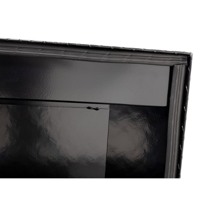 Weather Guard Aluminum Mid-Size Standard Saddle Box, Gloss Black, 62" x 20" x 13", 7 CU FT - 154-5-04