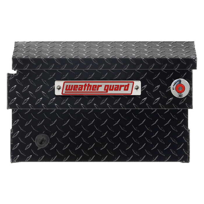 Weather Guard Aluminum Mid-Size Standard Saddle Box, Gloss Black, 62" x 20" x 13", 7 CU FT - 154-5-04
