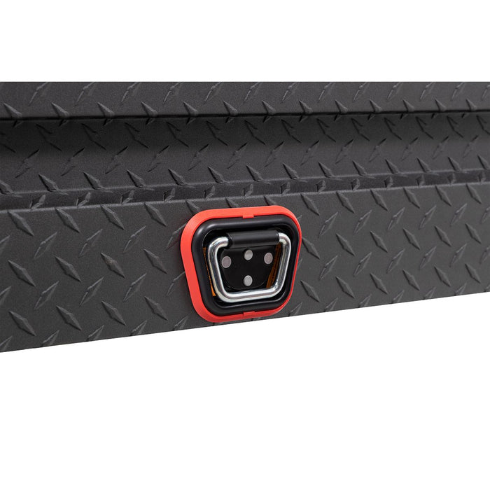 Weather Guard Aluminum Mid-Size Standard Saddle Box, Textured Matte Black, 62" x 20" x 13", 7 CU FT - 154-52-04