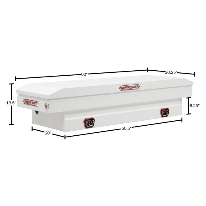 Weather Guard Steel Mid-Size Standard Saddle Box, White, 62" x 20" x 13", 7 CU FT - 156-3-04