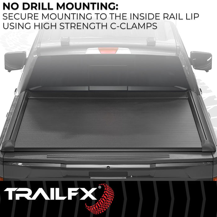 TrailFX RC1 Manual Retractable Tonneau Cover For 2019-2026 RAM 1500 6'4" Bed - TFX6006