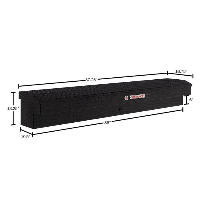 Weather Guard Aluminum Lo-Side 87” Standard Tool Box, Gloss Black, 87" x 17" x 13", 7 CU FT - 164-5-04