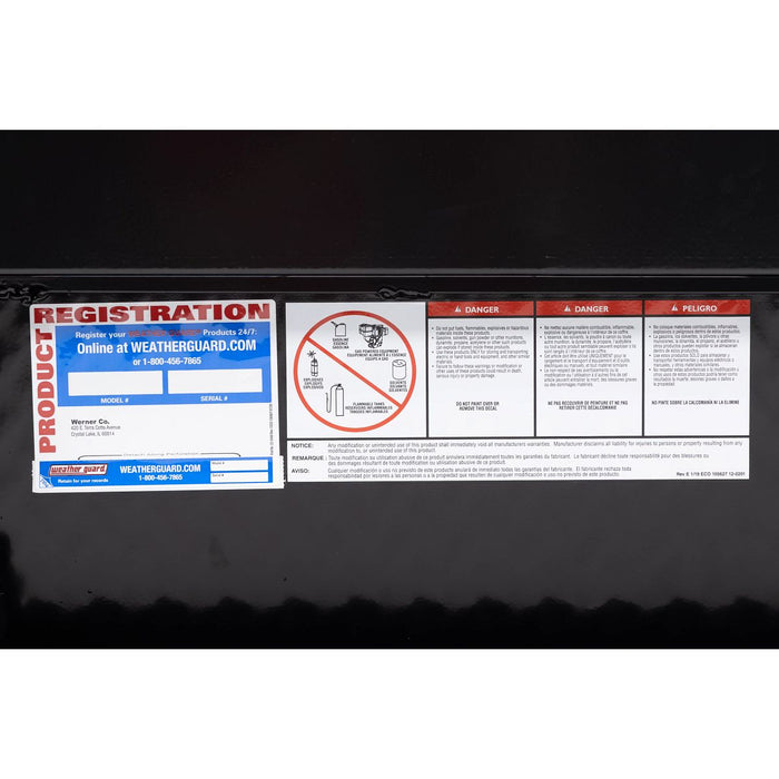 Weather Guard Aluminum Lo-Side 87” Standard Tool Box, Gloss Black, 87" x 17" x 13", 7 CU FT - 164-5-04