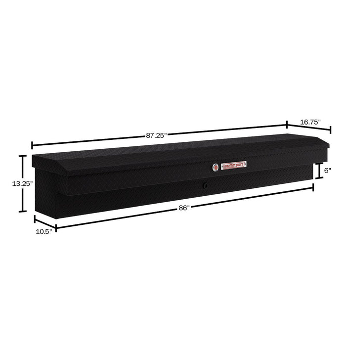 Weather Guard Aluminum Lo-Side 87” Standard Tool Box, Textured Matte Black, 87" x 17" x 13", 7 CU FT - 164-52-04