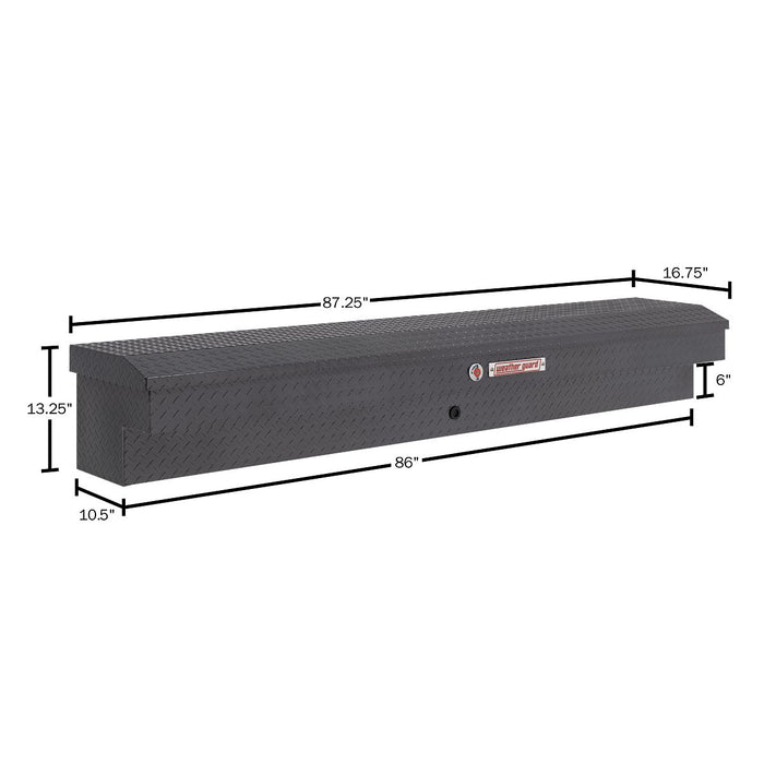 Weather Guard Aluminum Lo-Side 87” Standard Tool Box, GunMetal Gray, 87" x 17" x 13", 7 CU FT - 164-6-04