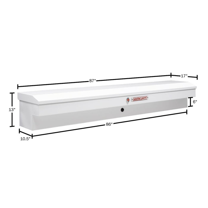 Weather Guard Steel Lo-Side 87” Standard Tool Box, White, 87" x 17" x 13", 7 CU FT - 165-3-04
