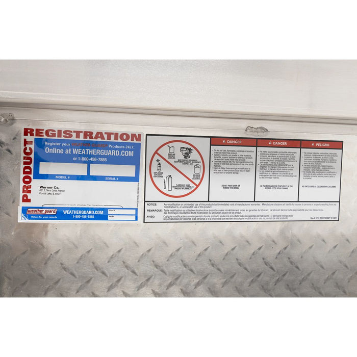 Weather Guard Aluminum Lo-Side 56” Standard Tool Box, Clear, 56" x 17" x 13", 4 CU FT - 174-0-04