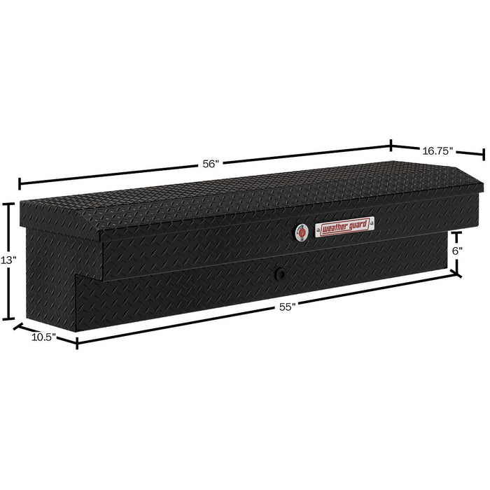 Weather Guard Aluminum Lo-Side 56” Standard Tool Box, Gloss Black, 56" x 17" x 13", 4 CU FT - 174-5-04