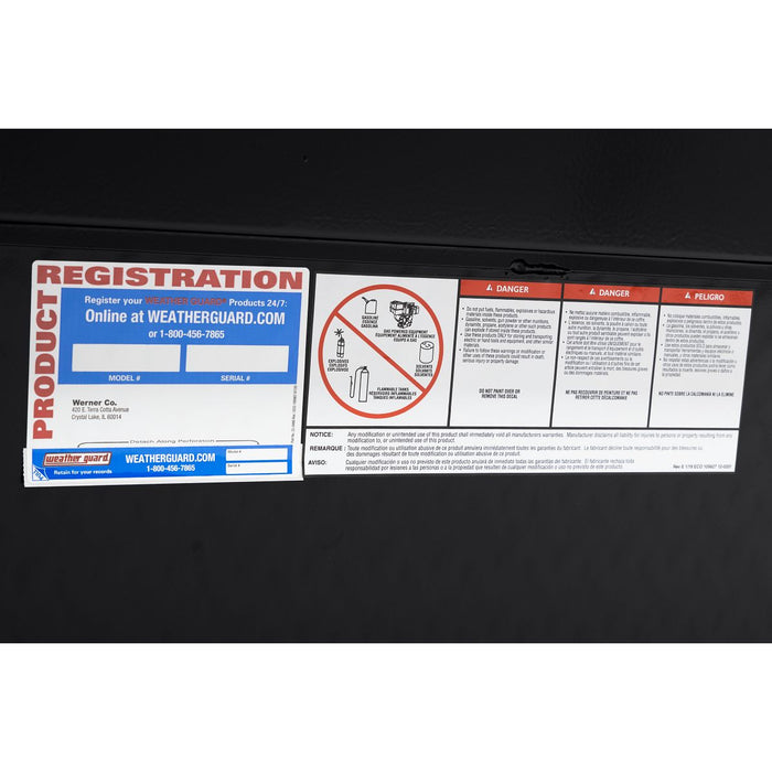 Weather Guard Aluminum Lo-Side 56” Standard Tool Box, Gloss Black, 56" x 17" x 13", 4 CU FT - 174-5-04