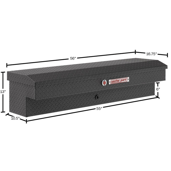 Weather Guard Aluminum Lo-Side 56” Standard Tool Box, Textured Matte Black, 56" x 17" x 13", 4 CU FT - 174-52-04