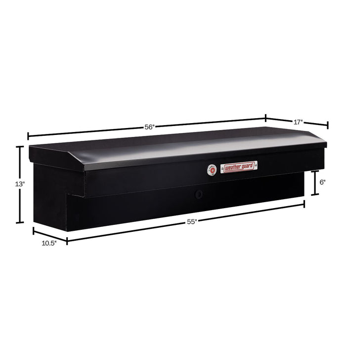 Weather Guard Steel Lo-Side 56” Standard Tool Box, Gloss Black, 56" x 17" x 13", 4 CU FT - 175-5-04
