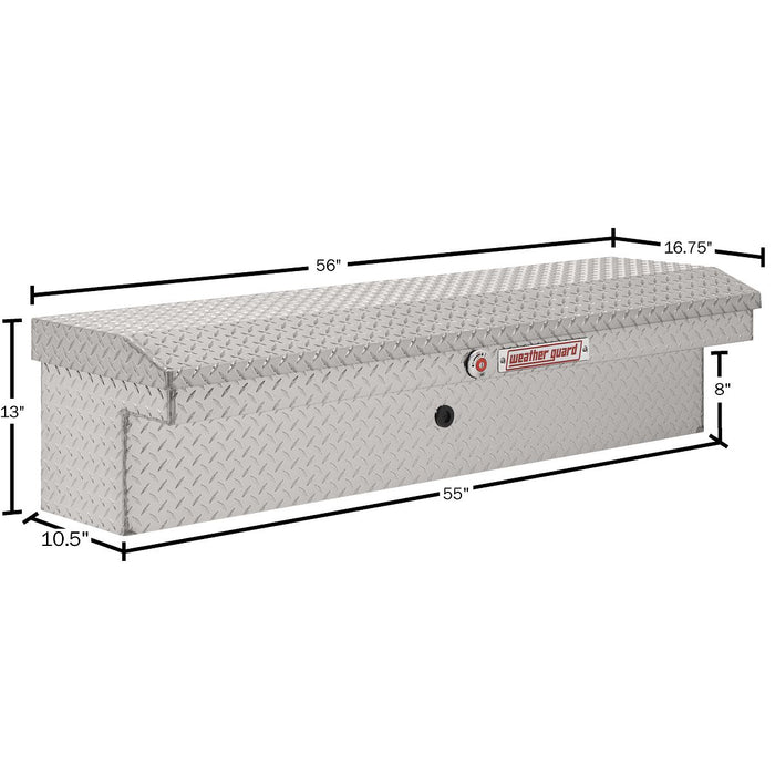 Weather Guard Aluminum Lo-Side 56” Low Profile Tool Box, Clear, 56" x 17" x 13", 4 CU FT - 178-0-04