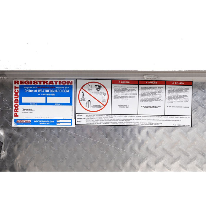 Weather Guard Aluminum Lo-Side 56” Low Profile Tool Box, Clear, 56" x 17" x 13", 4 CU FT - 178-0-04